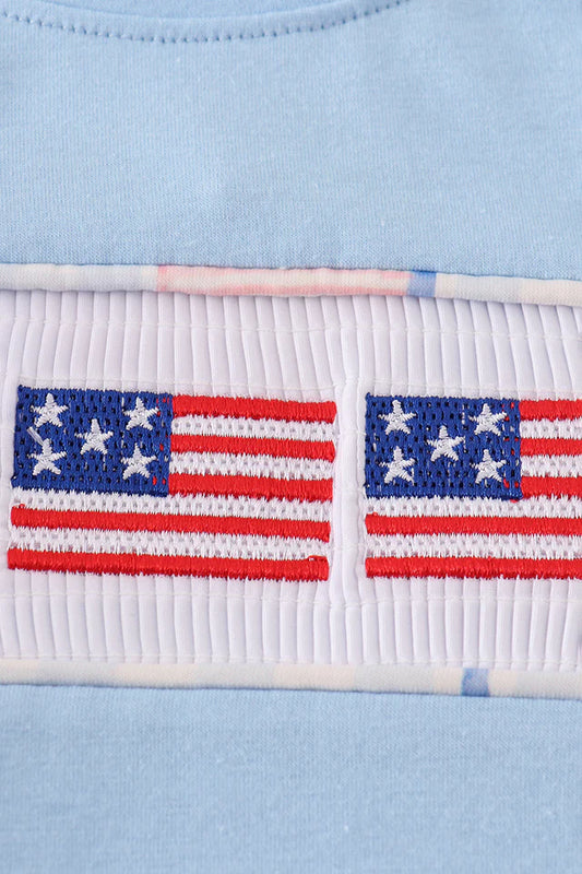 Patriotic Flag Smocked Tee