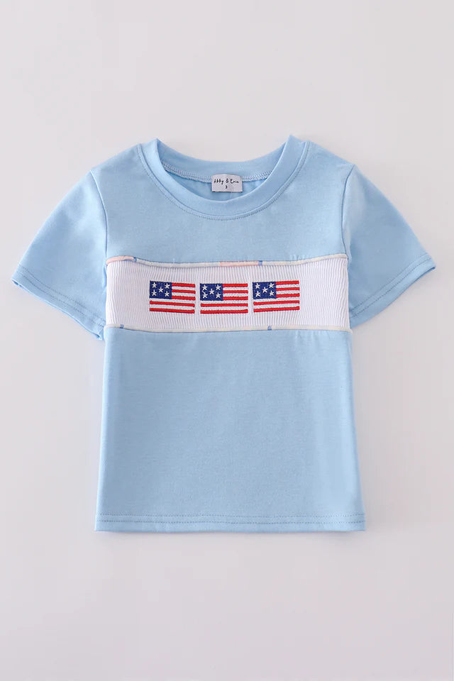 Patriotic Flag Smocked Tee