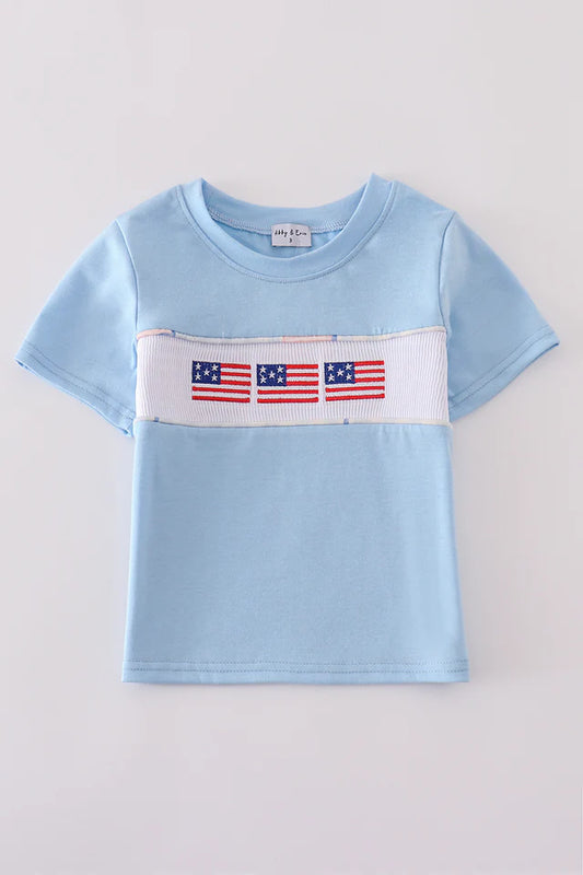 Patriotic Flag Smocked Tee